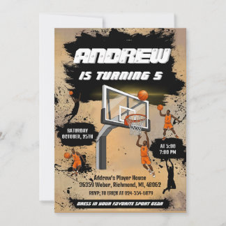 Personal Basketball Birthday Invitation Sport Einladung