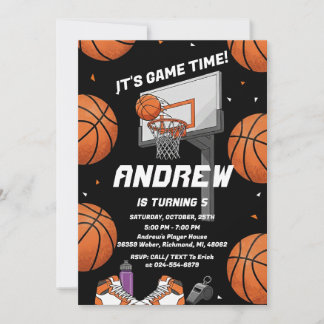Personal Basketball Birthday Invitation Sport Einladung