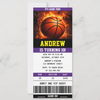 Personal Basketball Ticket Birthday Sport Einladung