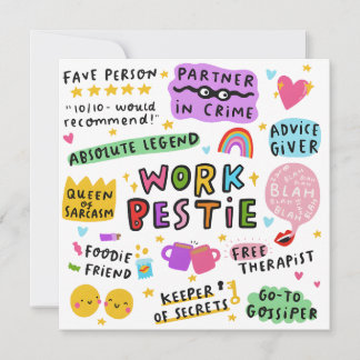Personal Birthday Card Work Bestie Card Einladung