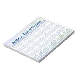 Personal Blue Weekekly Planner Notepad Notizblock