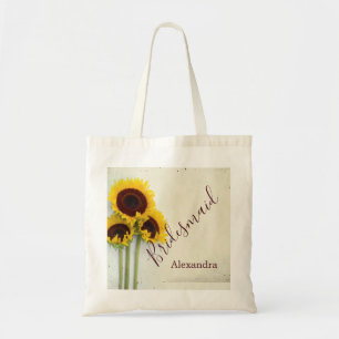 Personal Bridesmaid Rustikale Blume Sonnenblumen Tragetasche
