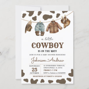 Personal Brown Cowboy Baby Dusche Einladung