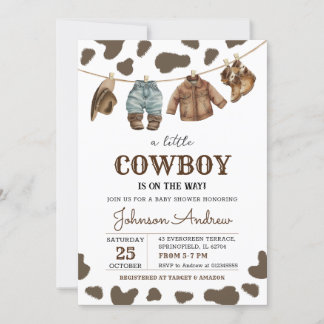 Personal Brown Cowboy Baby Dusche Einladung