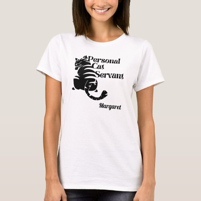 Personal Cat Servant Individuelle Name T - Shirt (Vorderseite)