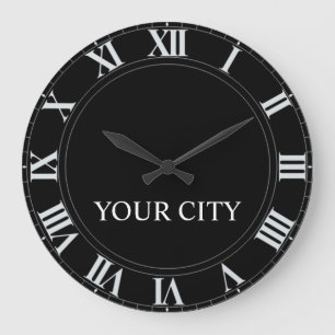 Personal City Clock (Dark) Große Wanduhr
