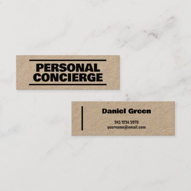 Personal Concierge Kraft Mini Visitenkarte (Vorne/Hinten)