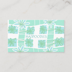 Personal Creative Floral Karo Spearmint Aquamarin Visitenkarte