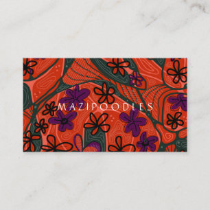 Personal Creative Floral Neuro Art Orange Green Visitenkarte