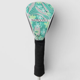 Personal Creative Floral Neuro Art Teal Green Golf Headcover