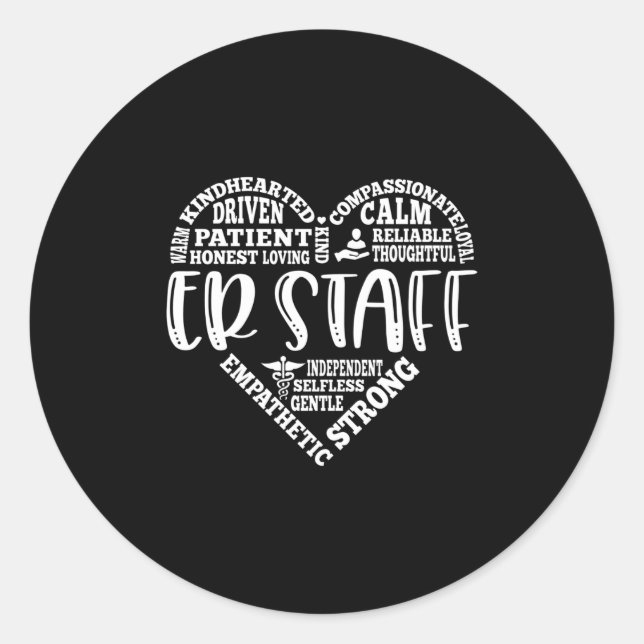 Personal der Notabteilung Runder Aufkleber (Vorderseite)