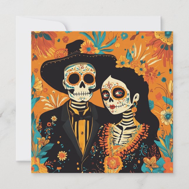 Personal Día de los Muertos Ansammlung Einladung (Vorderseite)