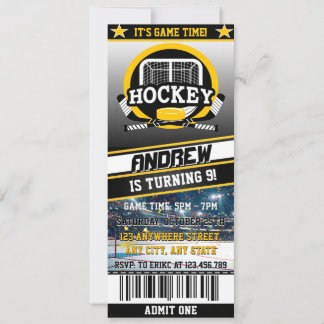 Personal Digital Hockey Ticket Geburtstagssport Einladung
