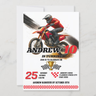 Personal Digital Motorbike Motocross Geburtstag Einladung