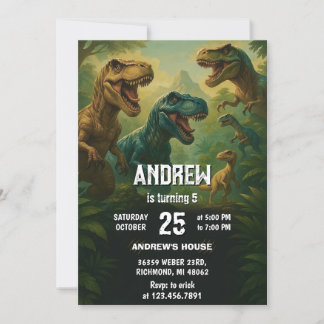 Personal Dinosaur T-Rex Geburtstagsparty Einladung
