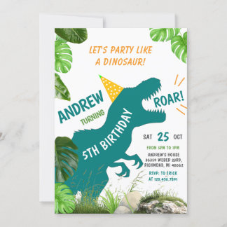 Personal Dinosaur TRex Geburtstag für Junge Einladung