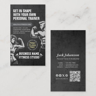 Personal Fitness Trainer Bodybuilding Gym Dumbell Visitenkarte