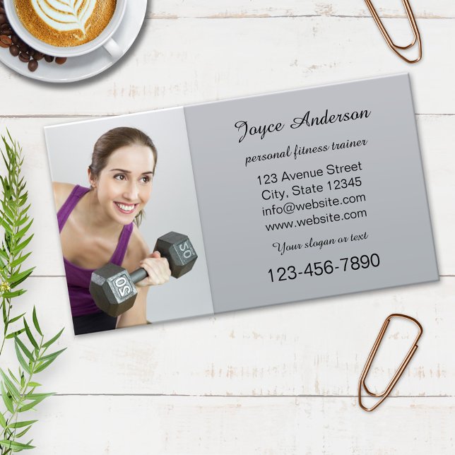 Personal Fitness Trainer Photo Business Card Visitenkarte (Von Creator hochgeladen)