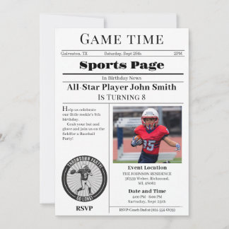 Personal Football Birthday Invitation With Photo Einladung