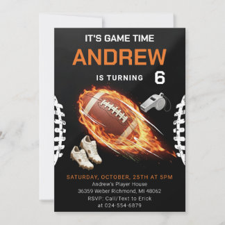Personal Football Birthday with photo Einladung