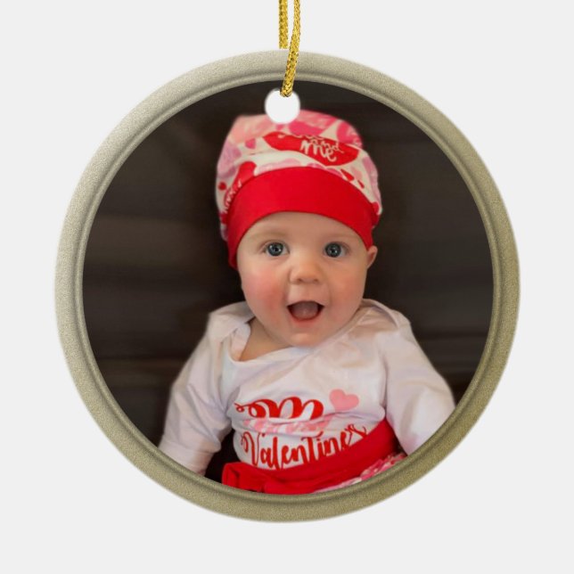 Personal Foto Gold Ornament (Vorne)