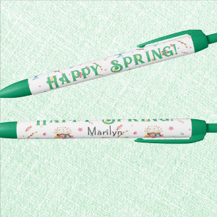Personal   Green Happy Spring Black Ink Kugelschreiber