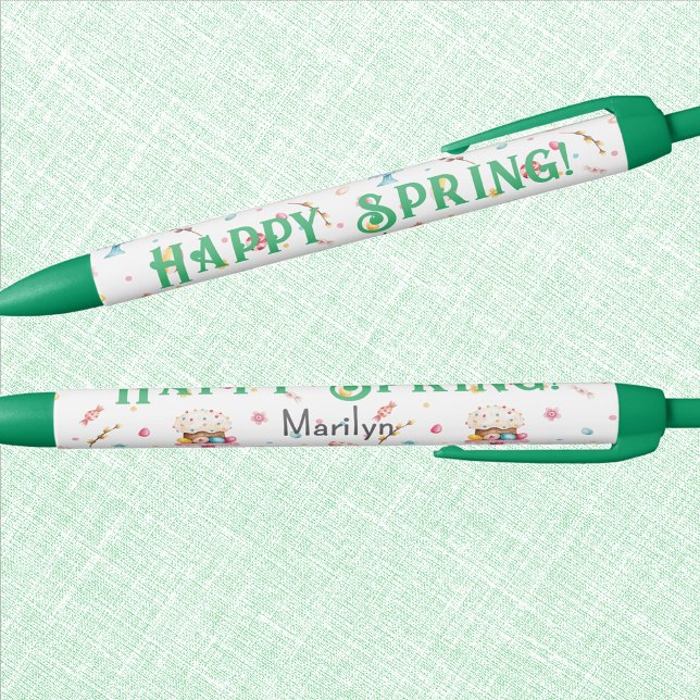 Personal | Green Happy Spring Black Ink Kugelschreiber (Von Creator hochgeladen)