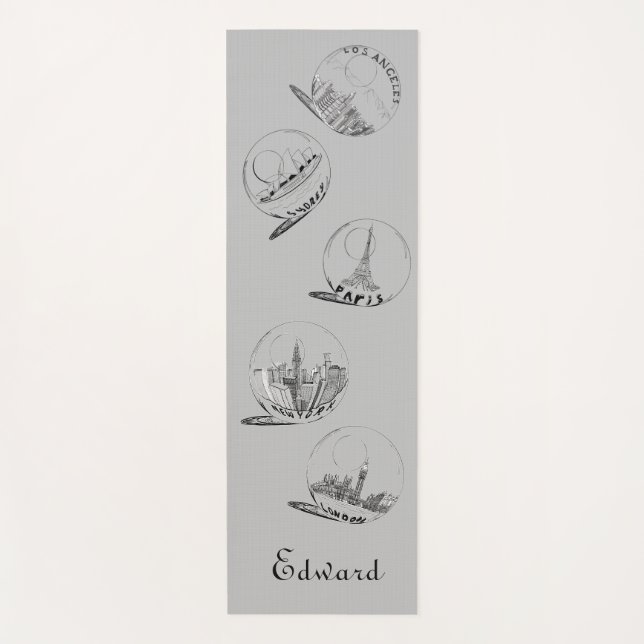 Personal Health Fitness Black Cities 2 Yogamatte (Vorderseite)