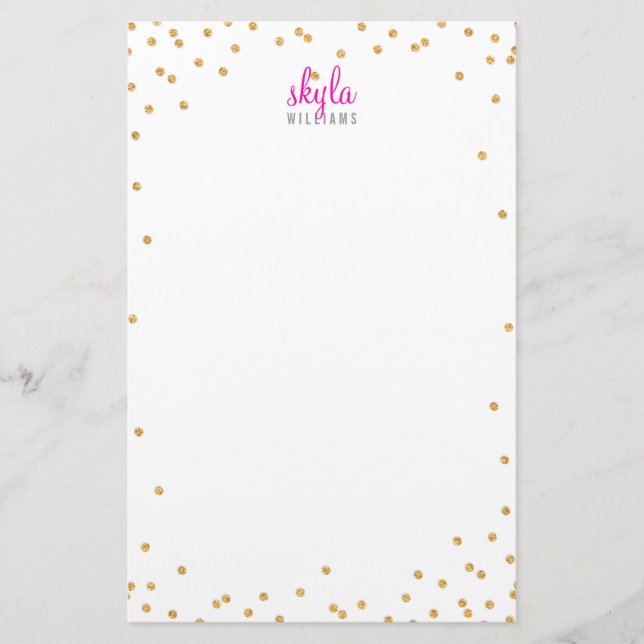 PERSONAL HINWEIS Mini-Spot Konfetti fett Gold Glit Briefpapier (Vorderseite)