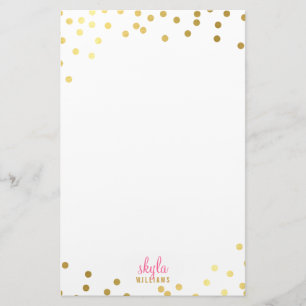 PERSONAL HINWEIS niedliche glamouröse Goldfolie Co Briefpapier