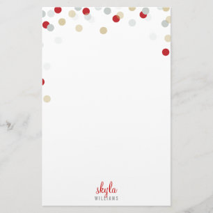 PERSONAL HINWEIS niedliche helle Konfetti rotes Go Briefpapier