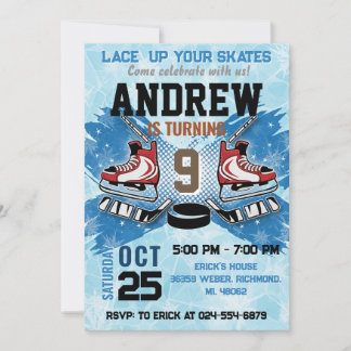 Personal Hockey Birthday Invitation Einladung