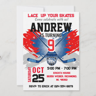 Personal Hockey Birthday Invitation Einladung
