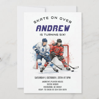 Personal Hockey Theme Birthday Party Invitation Einladung