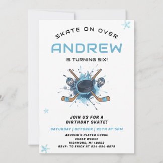 Personal Hockey Theme Birthday Party Invitation Einladung