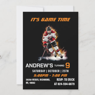 Personal Ice Hockey Birthday Invitations Einladung