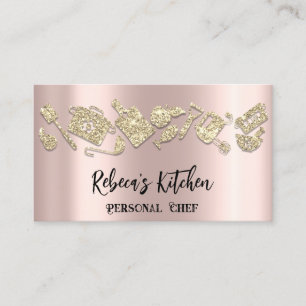 Personal Koch Restaurant Catering QR LogoRose Gold Visitenkarte