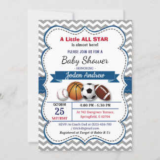 Personal Little All Star Baby Dusche Einladung