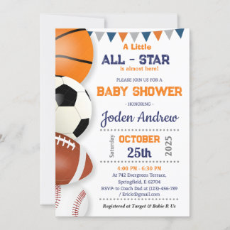 Personal Little All-Star Sport Baby Dusche Einladung