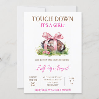 Personal Little Baby Girl Football Baby Dusche Einladung