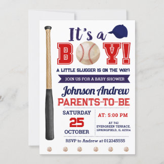 Personal Little Slugger Baseball Baby Dusche Einladung