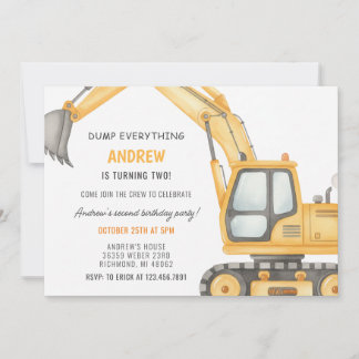 Personal Modern Simple Construction Birthday Einladung