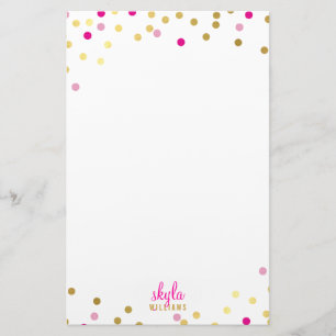 PERSONAL niedlich glamouröses Gold hübsch rosa Kon Briefpapier