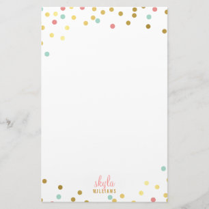 PERSONAL niedliche glamouröse Goldkornminze Konfet Briefpapier