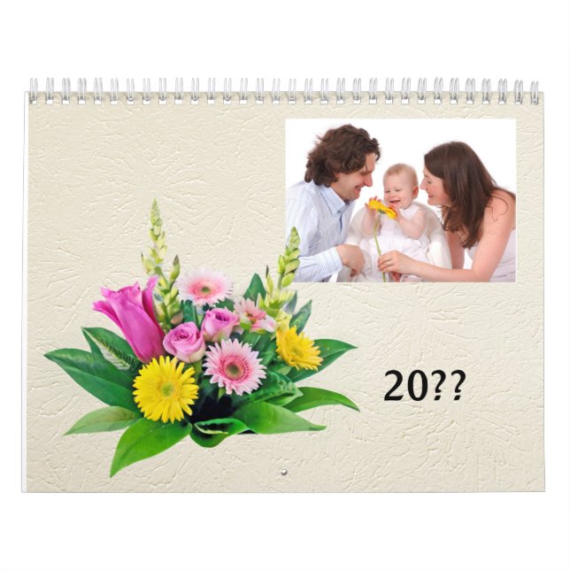 Personal Photos with small Frame and Flowers Kalender (Titelbild)