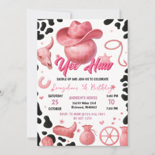 Personal Pink Rodeo Cowgirl Geburtstagsparty Einladung