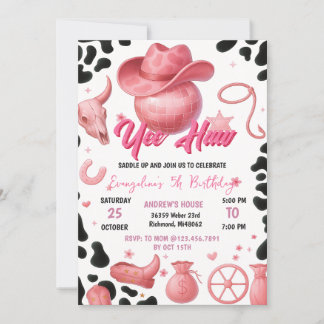 Personal Pink Rodeo Cowgirl Geburtstagsparty Einladung
