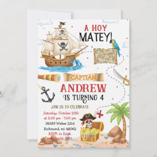 Personal Pirate Birthday Party Invitation Card Einladung