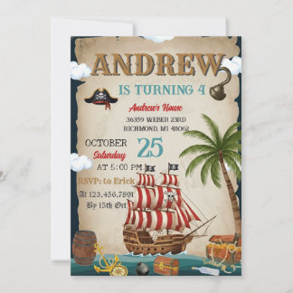 Personal Pirate Birthday Party Invitation Card Einladung