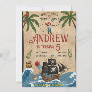 Personal Pirate Birthday Party Invitation Card Einladung